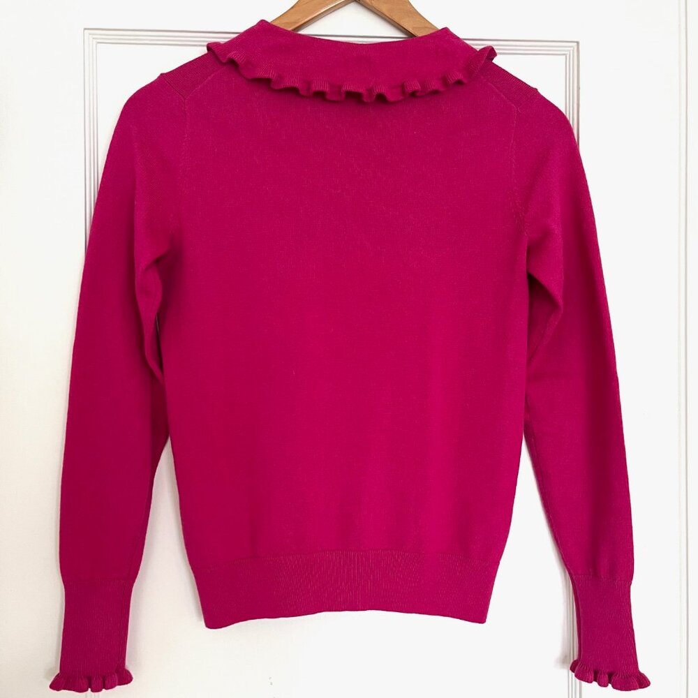 Boden Cotton Wool Sweater with Peter Pan Collar | Size 2 - Picture 4 of 7